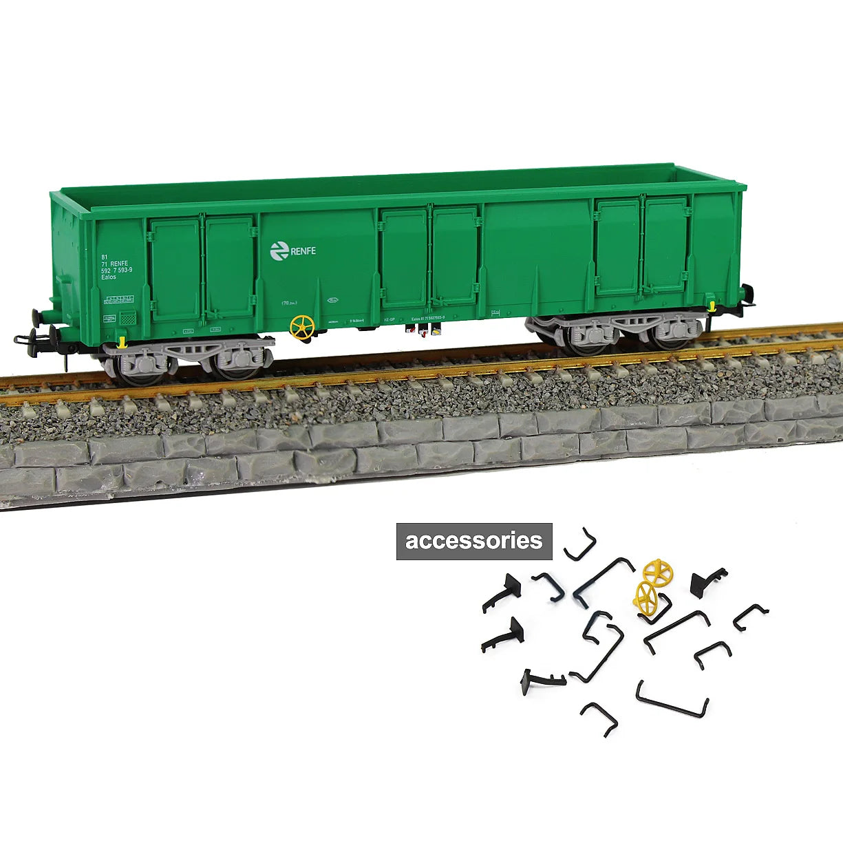 Evemodel HO Scale High-side Gondola Car 1:87 Railway Wagons Rolling Stock Freight Car C8742M