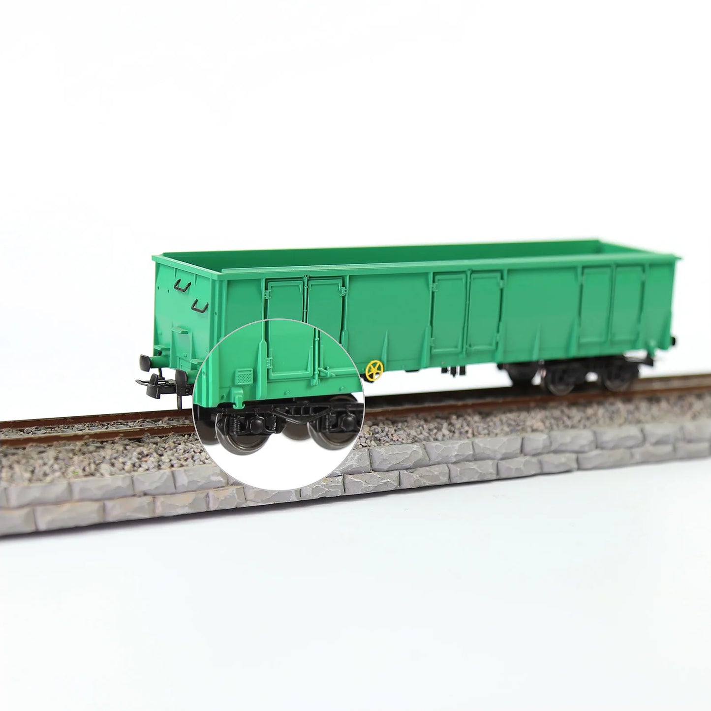 4pcs Model Trains HO Scale 1:87 High Rim Psyllium Bogies with 36" Metal DC Wheelsets HP0687