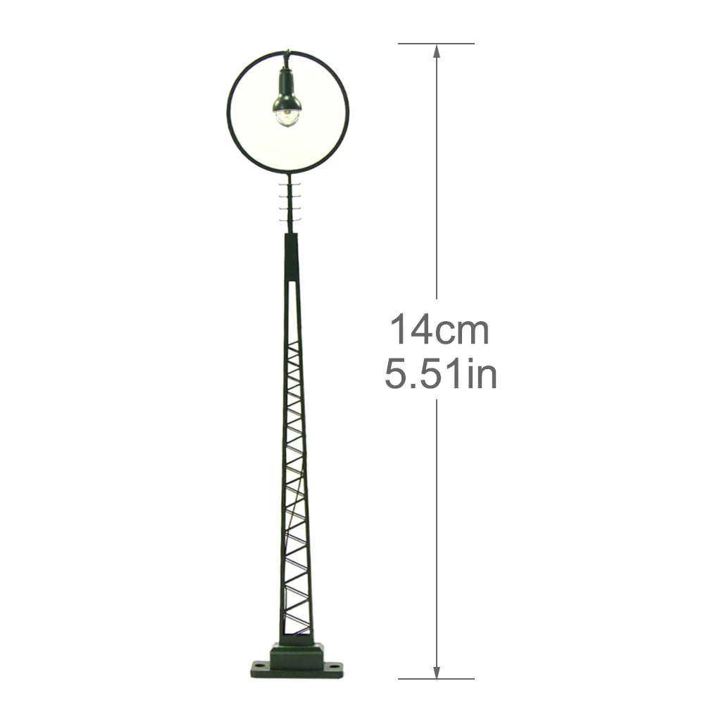 Evemodel 3pcs Model Railway HO Scale 1:87 Lights Lattice Mast Lamp Track Light LQS49HO