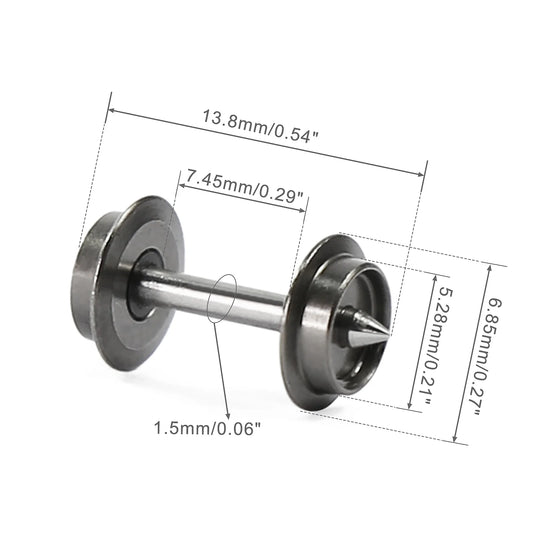 Evemodel N Scale Metal Wheel Sets 6 Pairs / 12 Pairs DC Wheels Metal Axle for MTL Trains HP09150