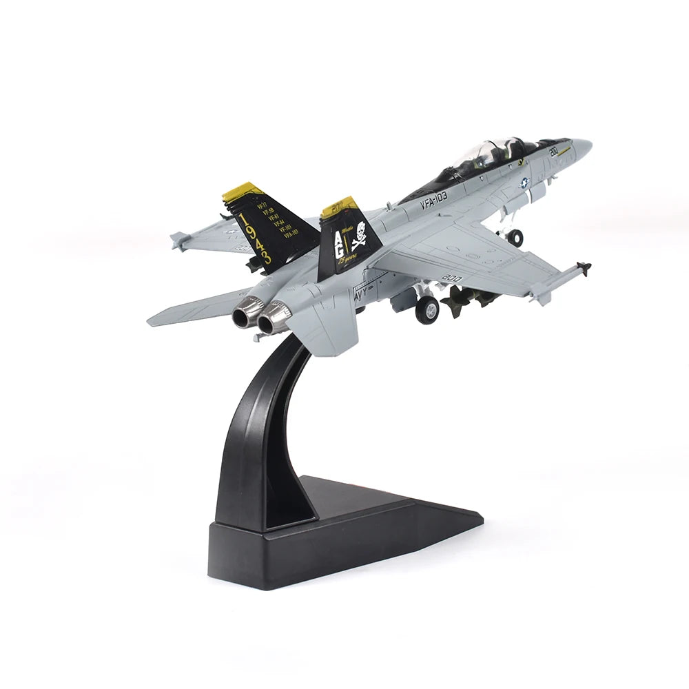 1/100 Scale U.S. Military Model F/A-18F Fighter Diecast Metal Model Bumblebee f18 Jolly Roger Squadron Fighter