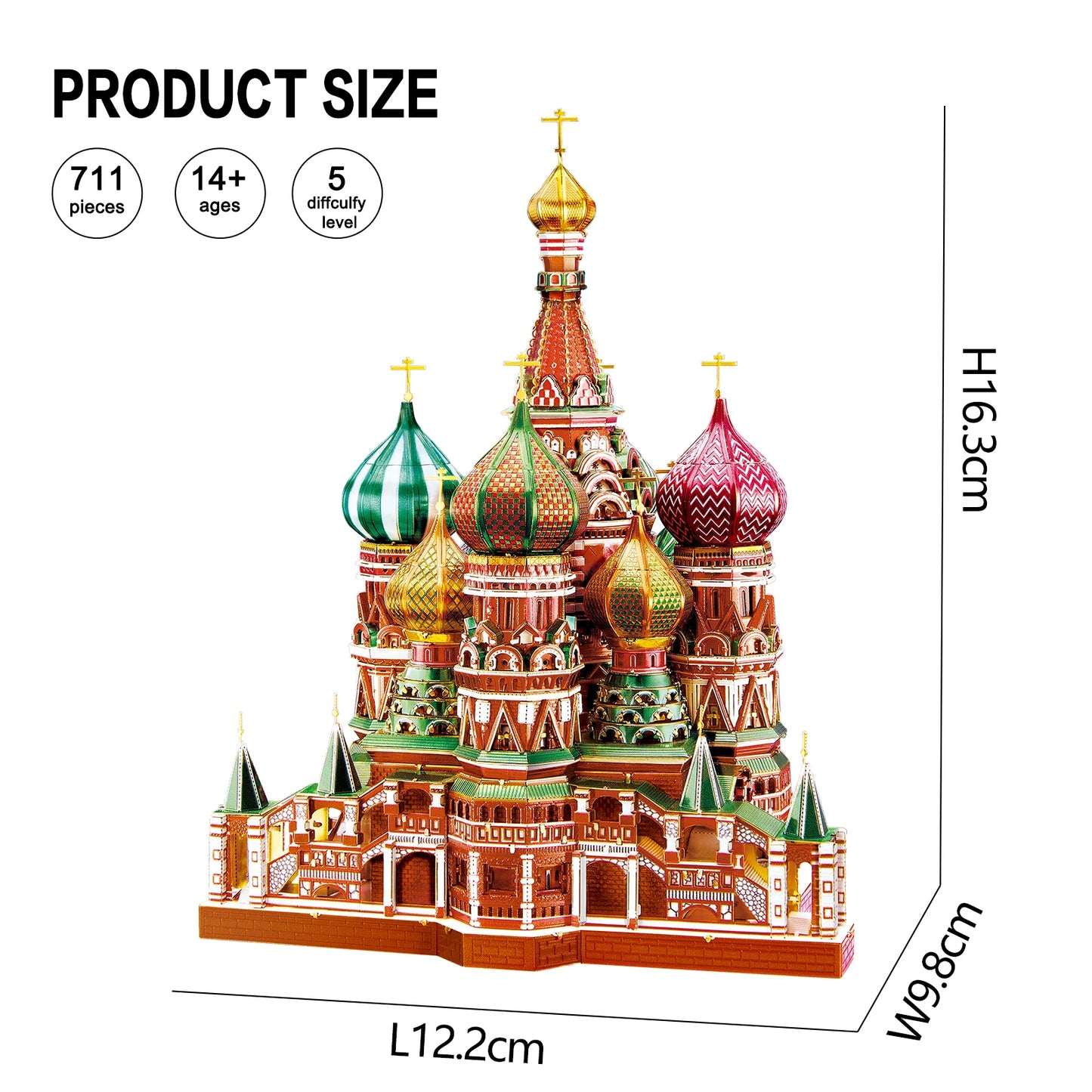 Piececool 3D Metal Puzzle Saint Basil's Cathedral Model Building Kits Jigsaw Teen Diy Toys