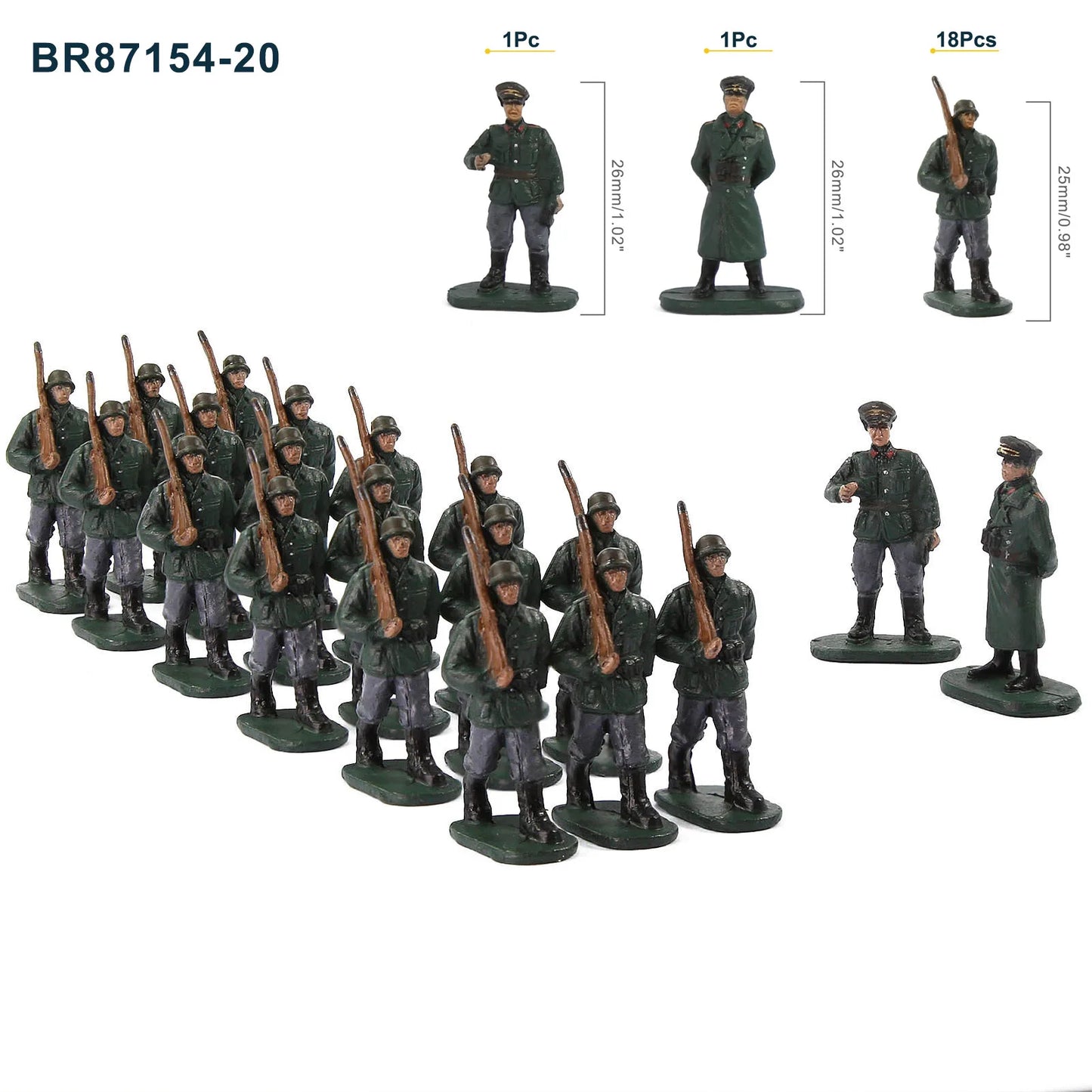 Evemodel HO Scale 1:87 Model Soldiers Officer Military Figures Army Men Armour Infantry