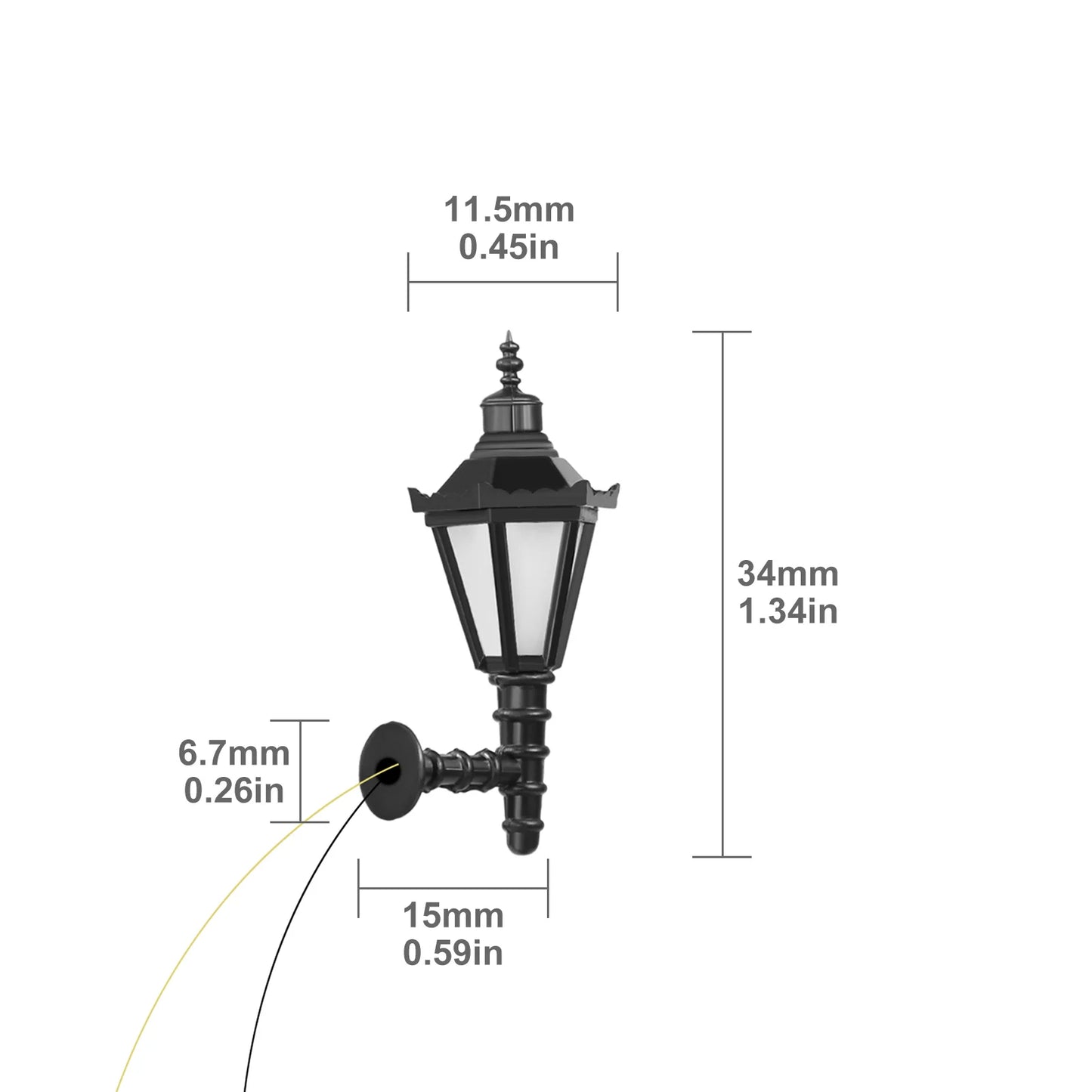 Evemodel 10pcs 1:25-1:200 Model Railway Hanging Lamps Outdoor Wall Lamps Lights N HO O G Scale LEDs