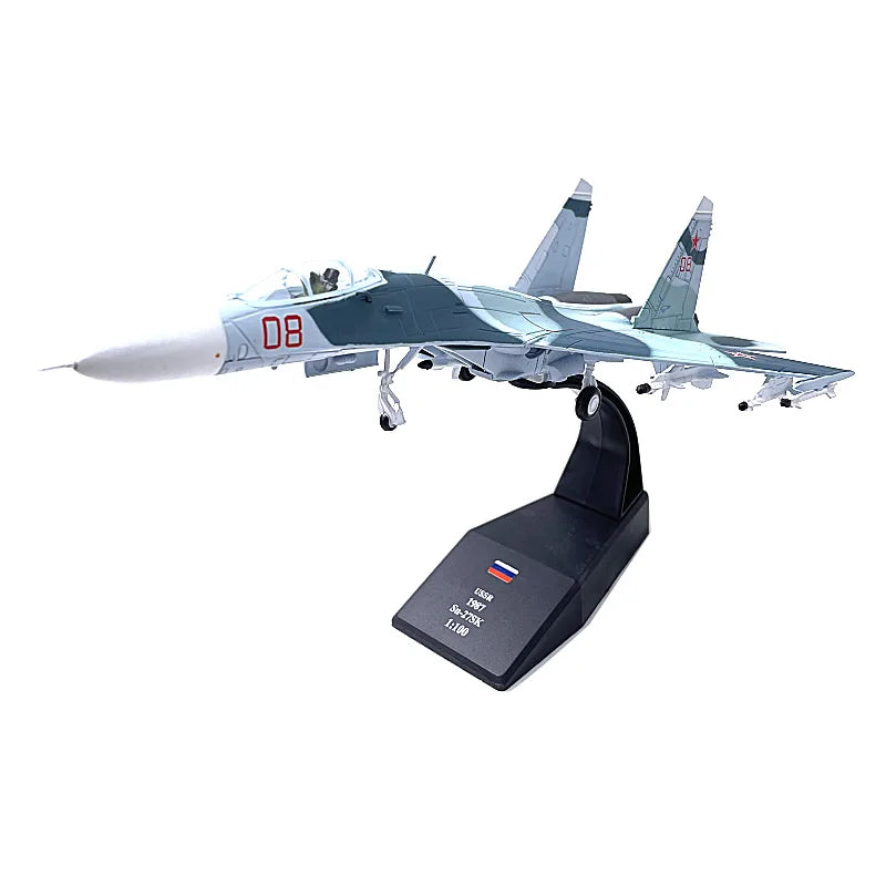 Aircraft Plane model 1/100 Russian Air Force fighter Su 35 airplane Alloy model diecast 1:100 metal Planes