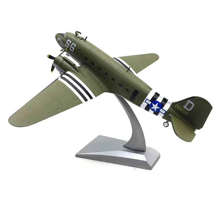 1/100 Scale Alloy Model Diecast C-47 DC3 Transport Aircraft Model