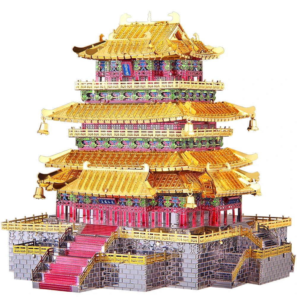 Piececool Model Building Kits Chinese Buildings 3D Metal Puzzles Jigsaw Toys for Teens Creative Gifts for Christmas