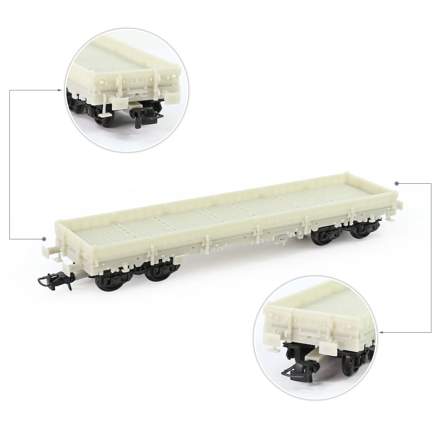 Evemodel 1pc HO Scale 40' Low-side Car Unassembled Blank 1:87 Model Wagon C8764JJ