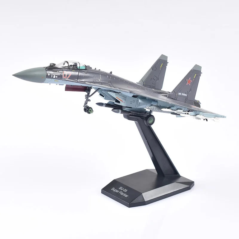 Aircraft Plane model 1/100 Russian Air Force fighter Su 35 airplane Alloy model diecast 1:100 metal Planes