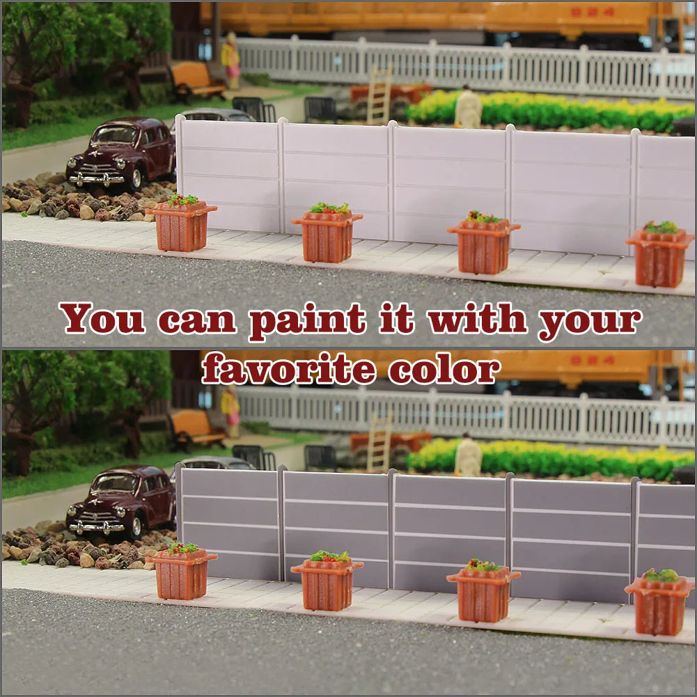 Evemodel 1 Meter White Model Fence Wall 1:87 HO OO Scale LG0787 Pack of 3pcs 34.5cm