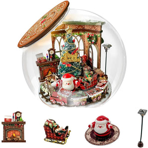 DIY Wooden Miniature Model Kit – Mini Bottle Christmas Prologue Dollhouse 3D Puzzle with Furniture – Perfect Gift for Friends & Family