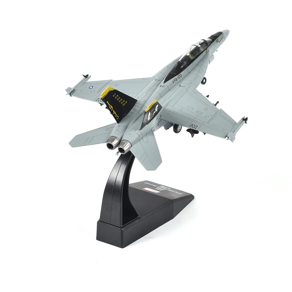 1/100 Scale U.S. Military Model F/A-18F Fighter Diecast Metal Model Bumblebee f18 Jolly Roger Squadron Fighter