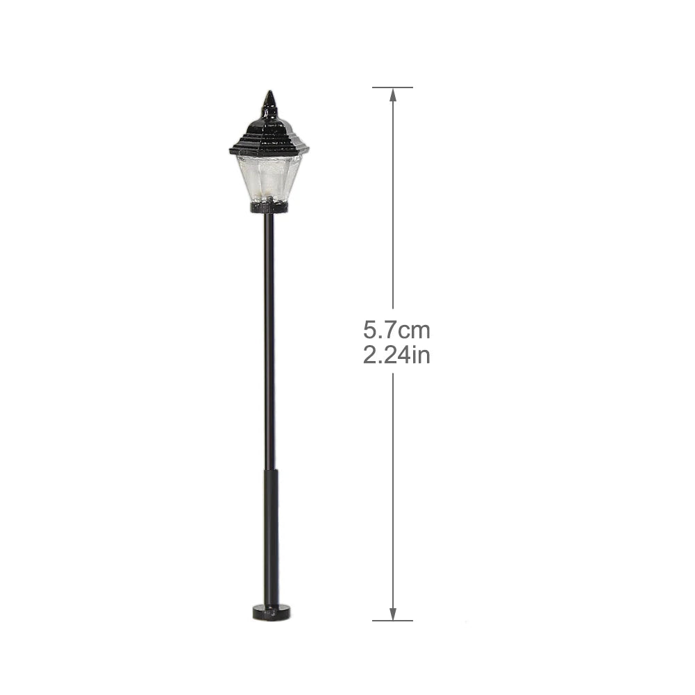 Evemodel LYM07 10pcs Model Railway LED HO Scale Lamps 1:87 Street Lights 2.24inch Warm White