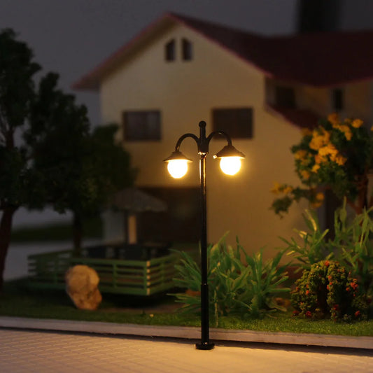 Evemodel LYM16 10pcs Model Railway HO Scale 1:87 Two-leds Lamps Street Lights Warm White