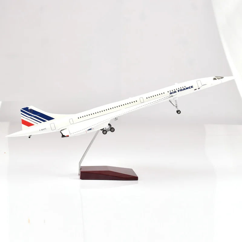 50cm Resin Diecast Air France Concorde With Light & Wheel  Plane Model Airplane Model Aircraft