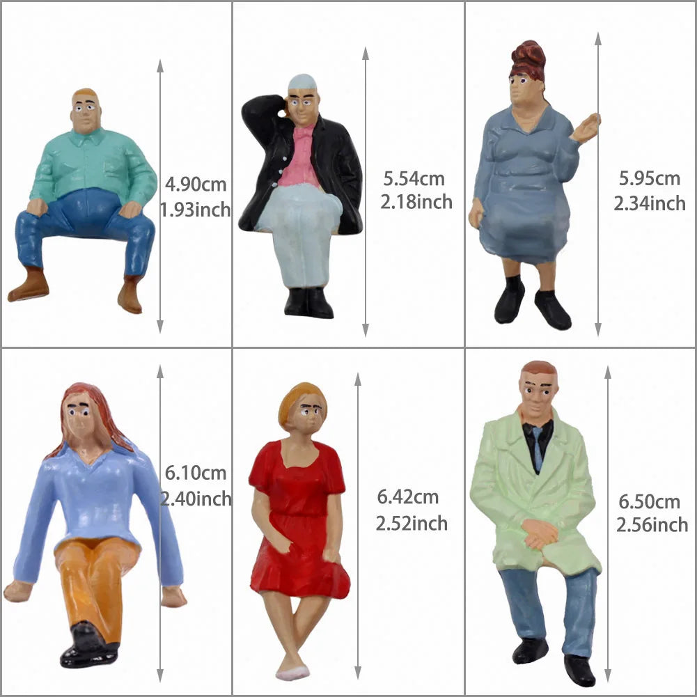 Evemodel P2513 Model Railway 12pcs G Scale Figures 1:25 Seated People