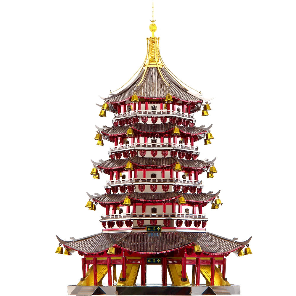 Piececool Model Building Kits Chinese Buildings 3D Metal Puzzles Jigsaw Toys for Teens Creative Gifts for Christmas