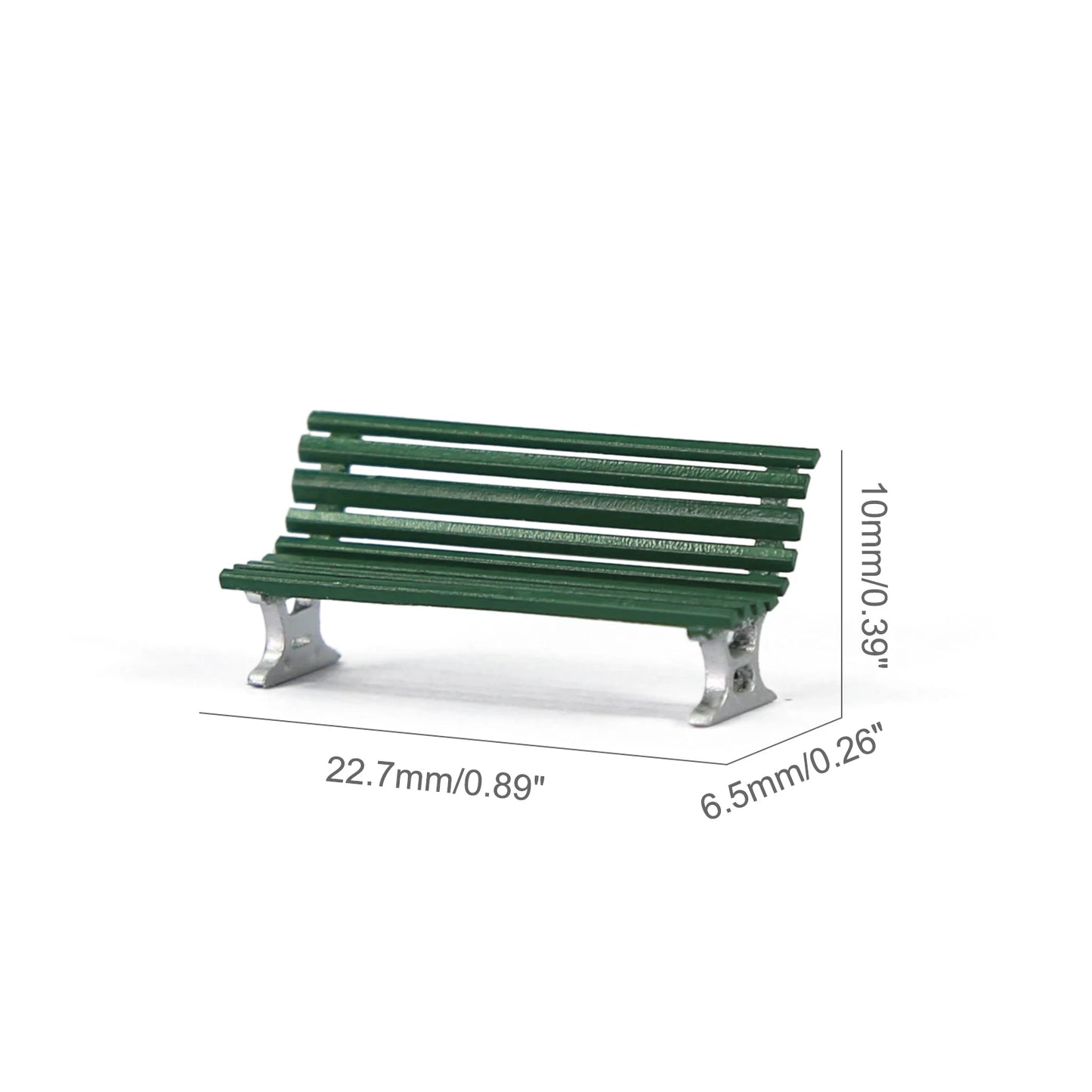 Evemodel 12pcs HO Scale 1:87 Platform Park Benches Street Garden Station Seats Chairs for Model Trains Landscape