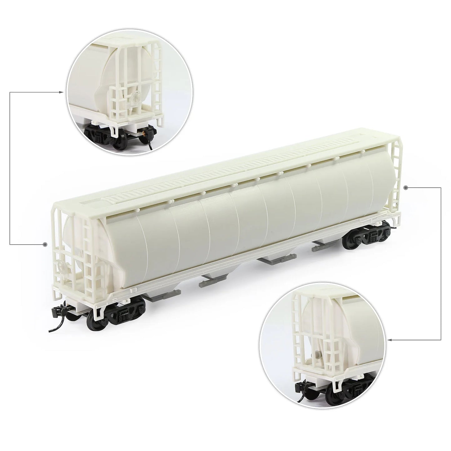 Evemodel 1pc HO Scale Covered Cylindrical Grain Hopper Unassembled Blank 1:87 Model Wagon C8744JJ