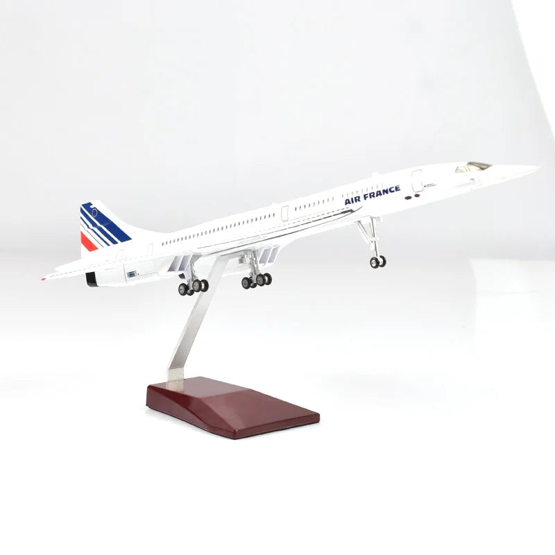 50cm Resin Diecast Air France Concorde With Light & Wheel  Plane Model Airplane Model Aircraft