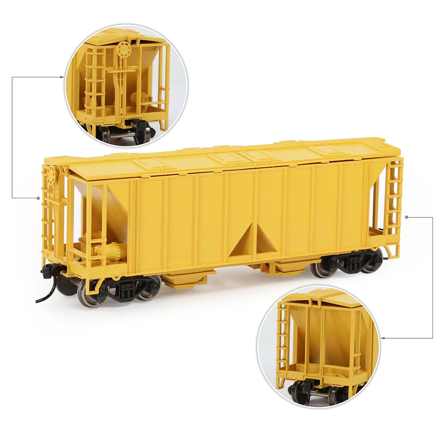 Evemodel Wagon 1 Unit HO Scale 2-Bay Covered Hopper Car 1:87 Model Trains Freight Car C8760