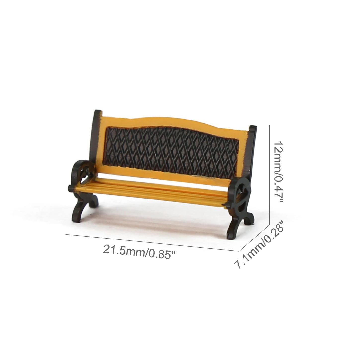 Evemodel 12pcs HO Scale 1:87 Platform Park Benches Street Garden Station Seats Chairs for Model Trains Landscape