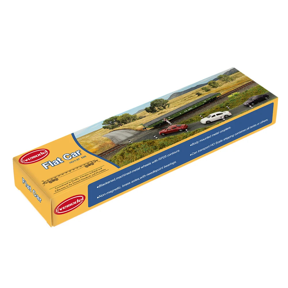 Evemodel 1 Unit HO Scale 1:87 53ft Low-side Gondola Car Open Railway Wagon Model Trains Freight Car C8743