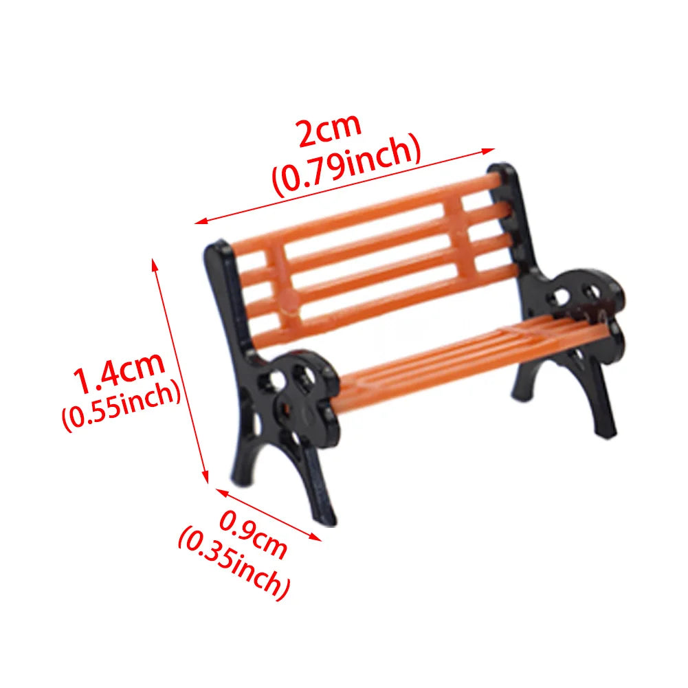 Evemodel 10pcs Model Trains Layout G O HO TT N Scale Model Bench Chair Settee for Park Garden Diorama