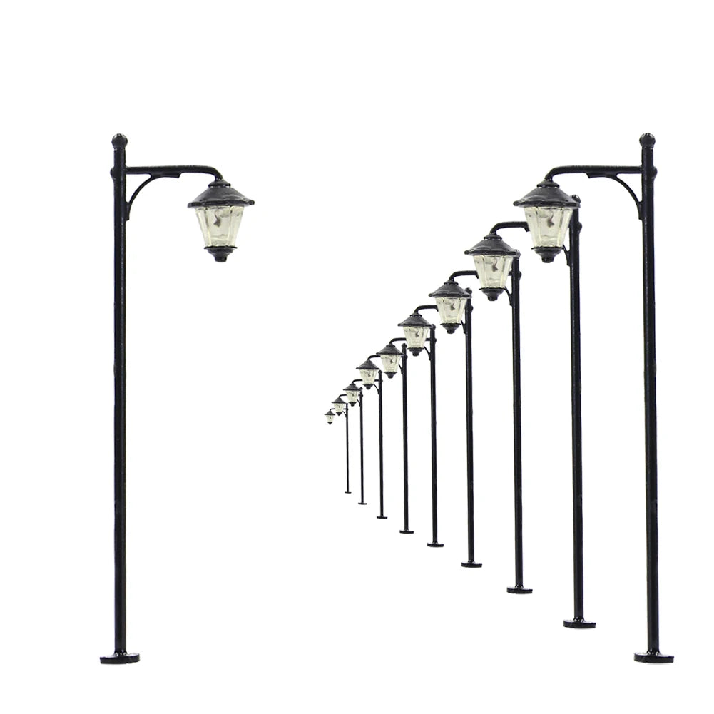 Evemodel LYM11 10pcs Model Railway LED 1:87 Lamps Street Lights HO Scale 1.97inch Warm White