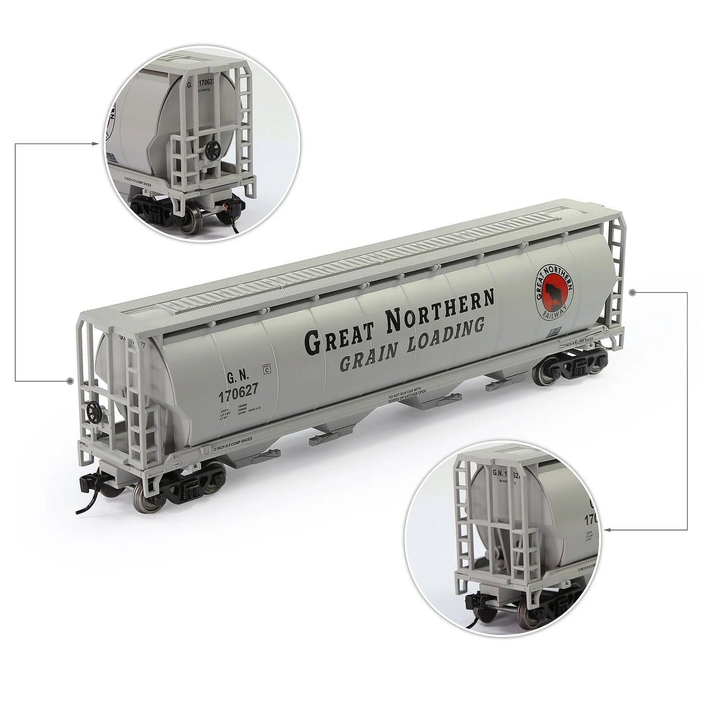 Evemodel Wagon Model Trains HO Scale 1:87 4-Bay Covered Grain Hopper Car C8744