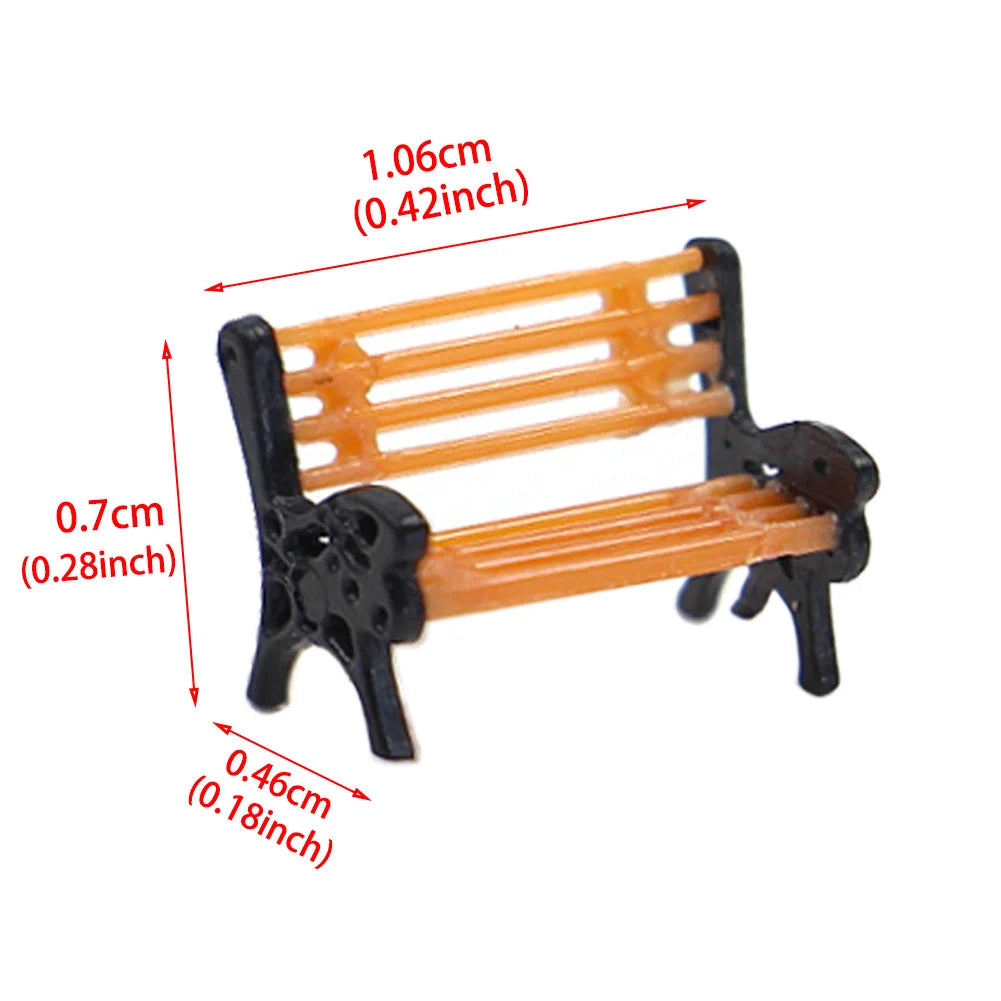 Evemodel 10pcs Model Trains Layout G O HO TT N Scale Model Bench Chair Settee for Park Garden Diorama