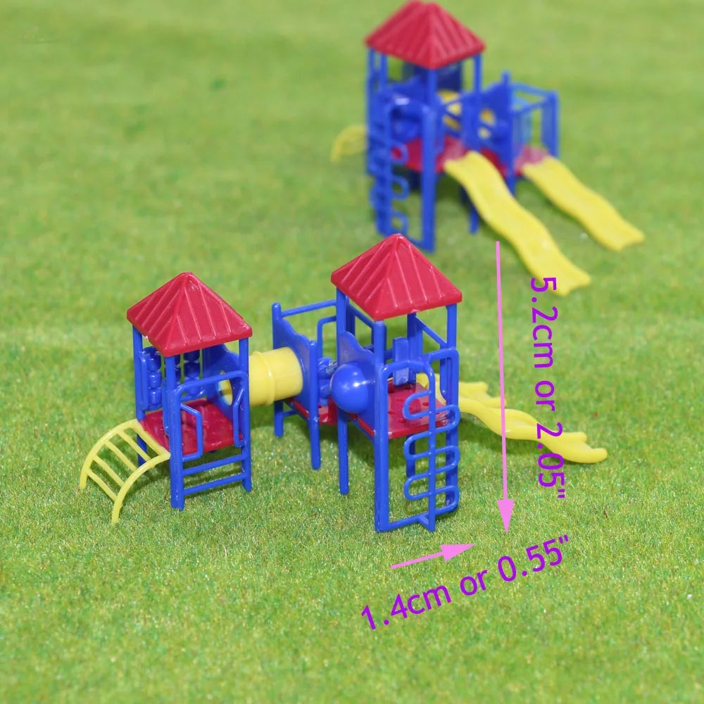 2 Sets Model Railway HO TT Scale 1:100 Playground Equipment GY17100