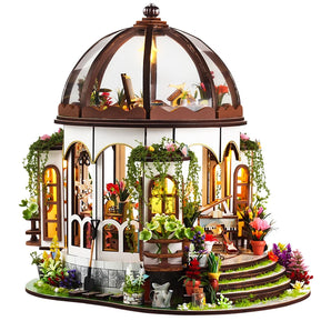 DIY Wooden Miniature Model Kit Hanging Garden Dollhouse 3D Puzzle with Furniture - Perfect Christmas Gift for Friends