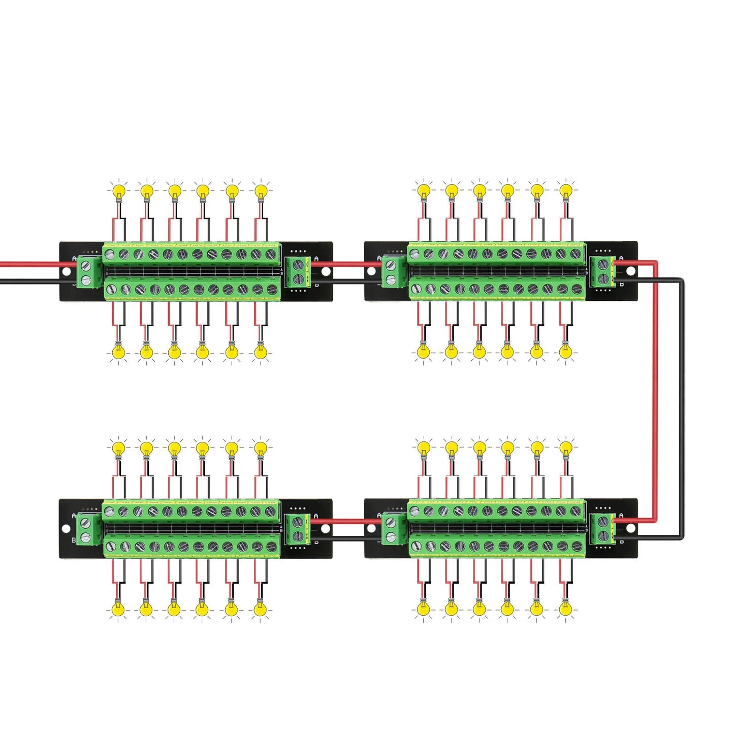 Evemodel 1 Unit Power Distribution Board 10A 2 Inputs 2 x 12 Outputs for DC AC Voltage Power Control  PCB014