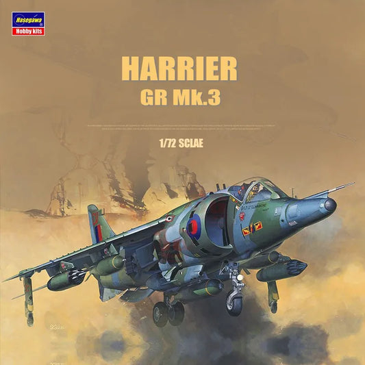 Hasegawa 00236 Airplane Model 1/72 British Harrier Royal Air Force Tactical Attacker for Military Model Hobby Collection DIY Toy