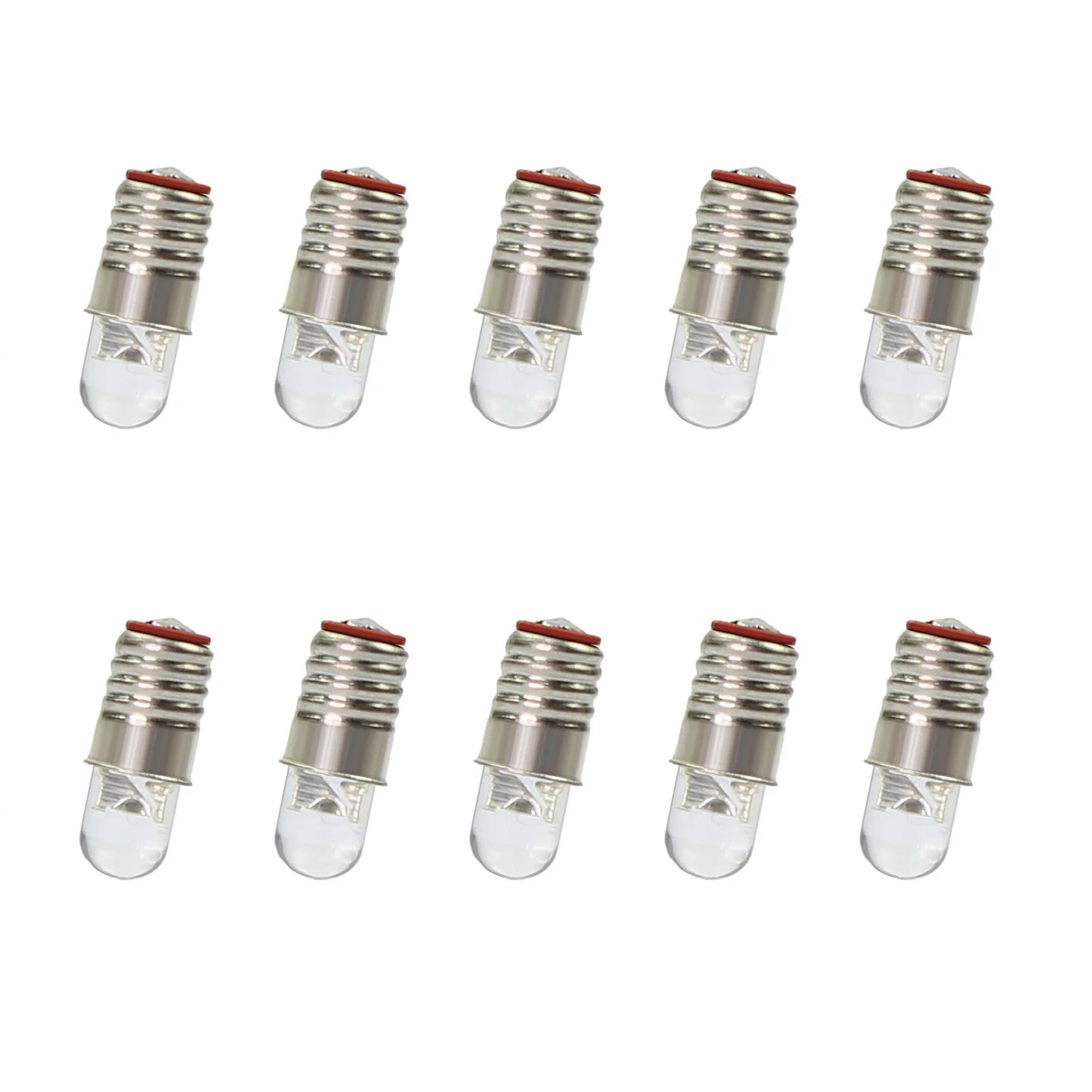 Evemodel 10pcs Warm White Bright White E5 E5.5 LEDs Screw Bulbs Stand Holder 12V HO/TT/N Scale E505