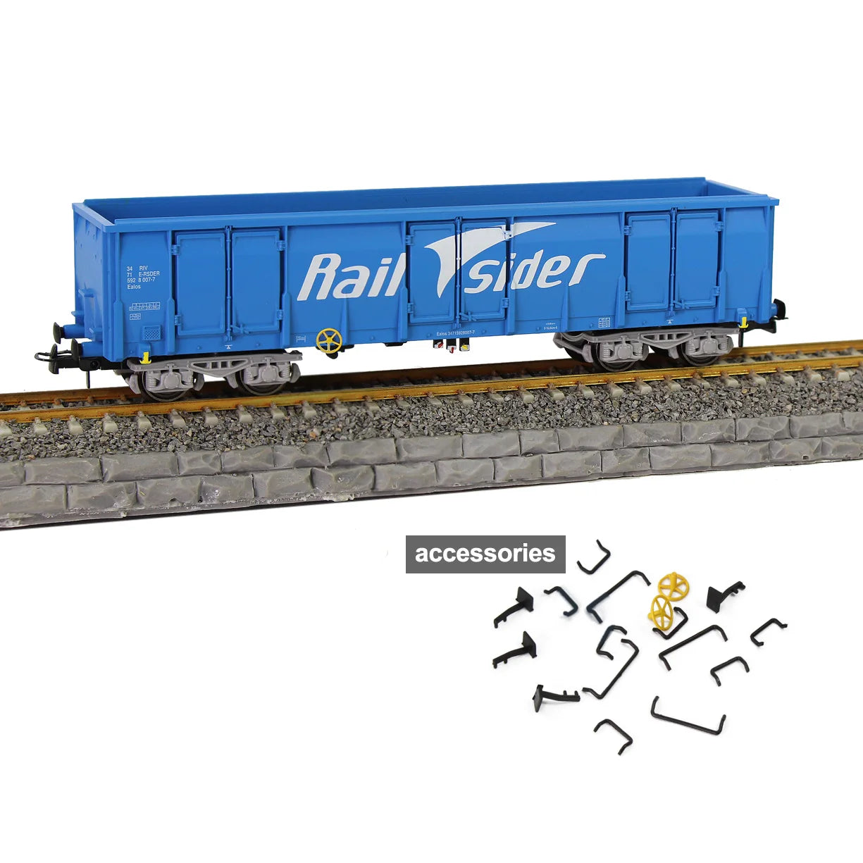 Evemodel HO Scale High-side Gondola Car 1:87 Railway Wagons Rolling Stock Freight Car C8742M