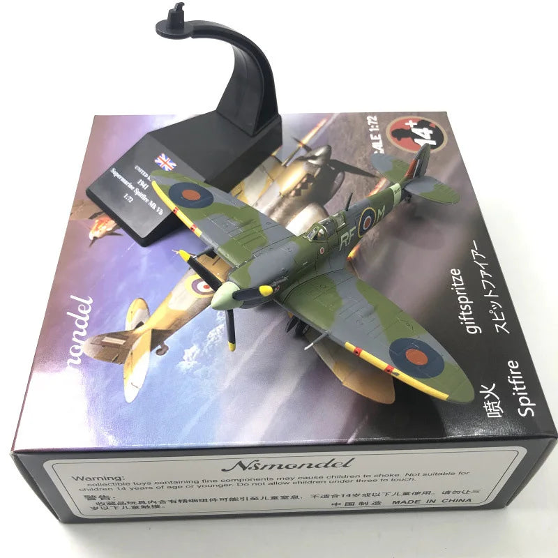 1/72 Scale Spitfire Fighter Diecast Metal Military Aircraft Model Collection