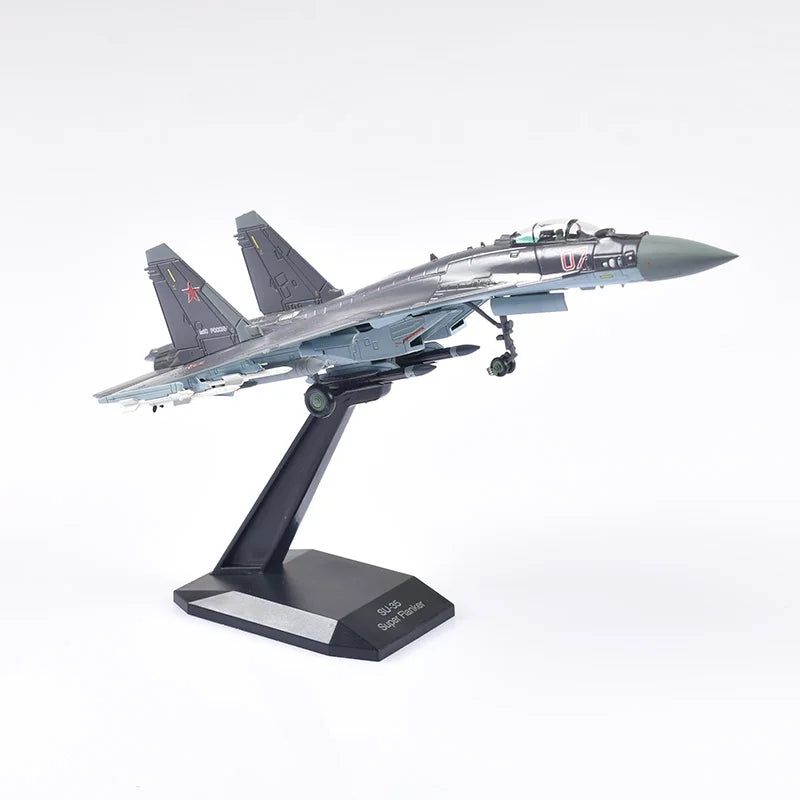 Aircraft Plane model 1/100 Russian Air Force fighter Su 35 airplane Alloy model diecast 1:100 metal Planes