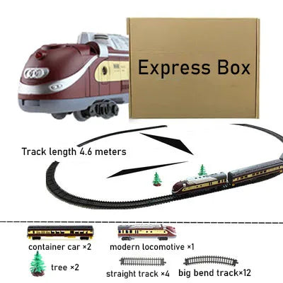 Electric Classical Mornden Train Toy Set for Children, Whistle Car,Railway Tracks, Locomotive Engine Model, Educational Boy Game