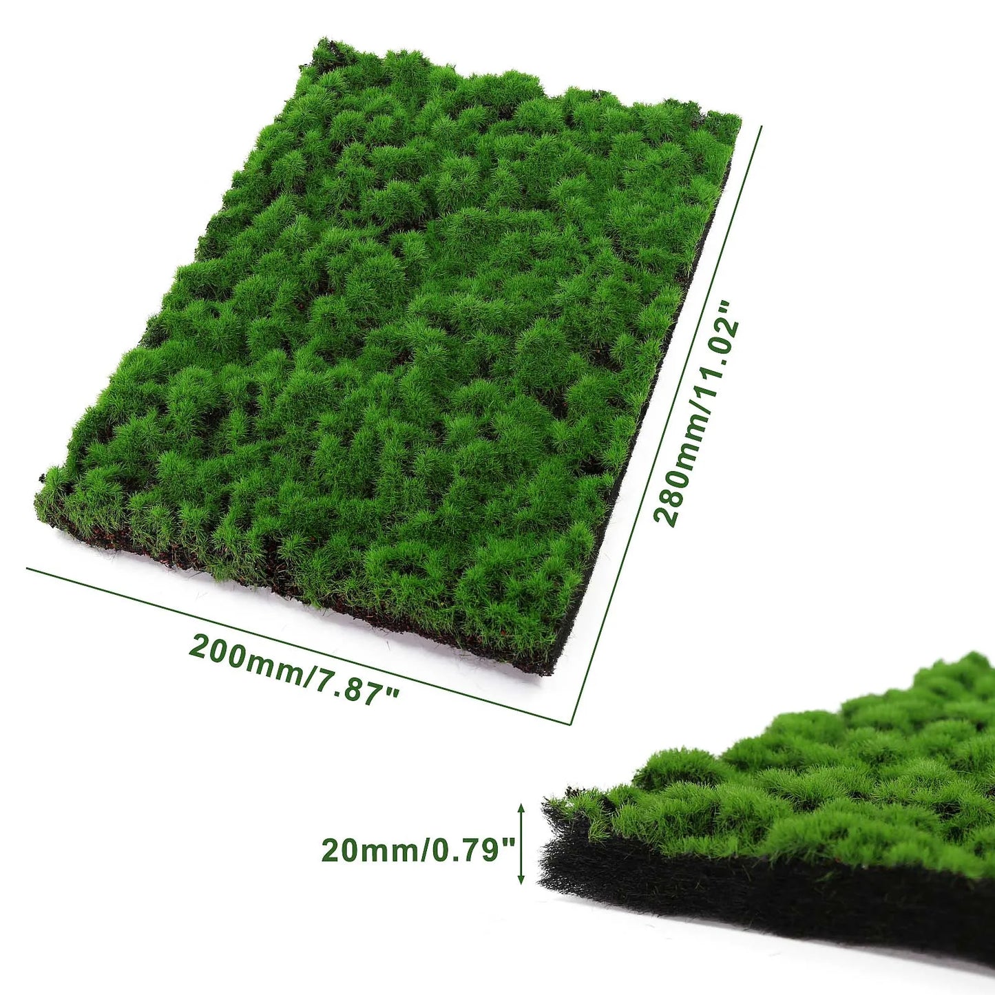 Evemodel 1pc 20cm*28cm Artificial DIY Moss Tufts Grass Mat 2cm Thick Lawn Carpet for Project Model Scene Railway Layout CPBGL