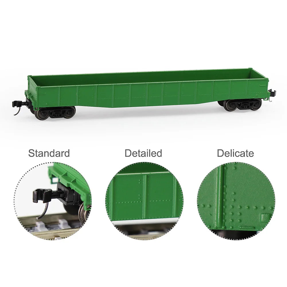 Evemodel 1 Unit N Scale 1:160 53ft Low-side Gondola Car 33" Metal DC Wheelsets Model Wagons C15014P