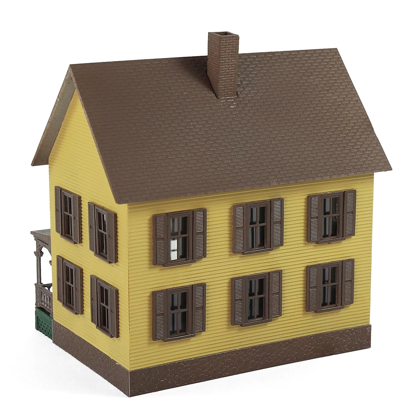 Evemodel HO Scale Model Village House 1:87 Assembled Painted Building with Porch JZ8709Y