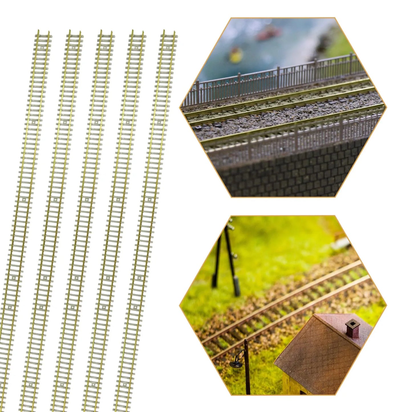 Evemodel 5pcs N Scale 1:160 Railroad Track Flexible Rail 50cm with Rail Joiners Nails HP27N