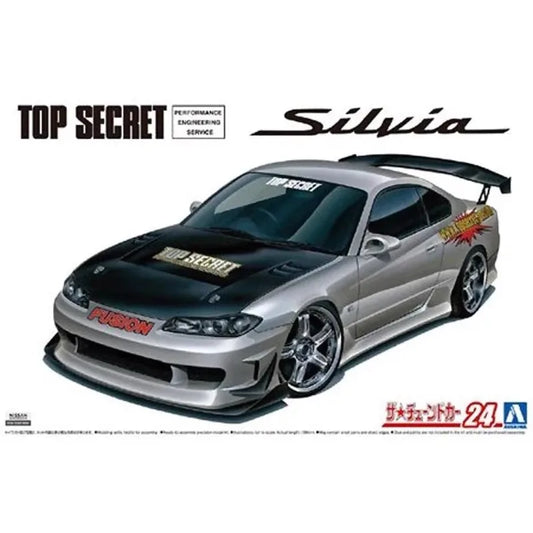 AOSHIMA 05874 Assembly Model Car 1/24 Scale Top Secret S15 Silvia `99 Nissan for Model Hobby Collection DIY Toys