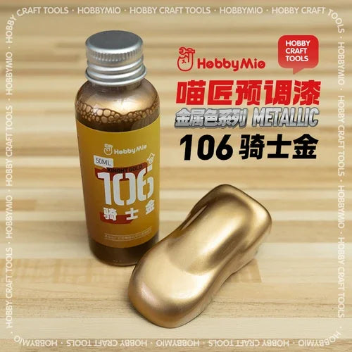 HOBBY MIO 50ml Metal Color Paint Oil-based Pigment Assembly Model Painting Tools for Military Model Hobby Spraying Colors DIY