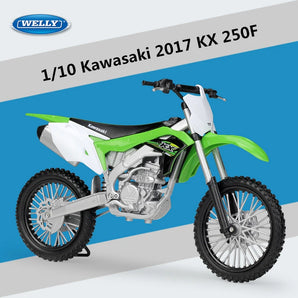 Welly 1:10 Kawasaki 2017 KX 250F Alloy Diecast Motorcycle Model for Kids and Collectors
