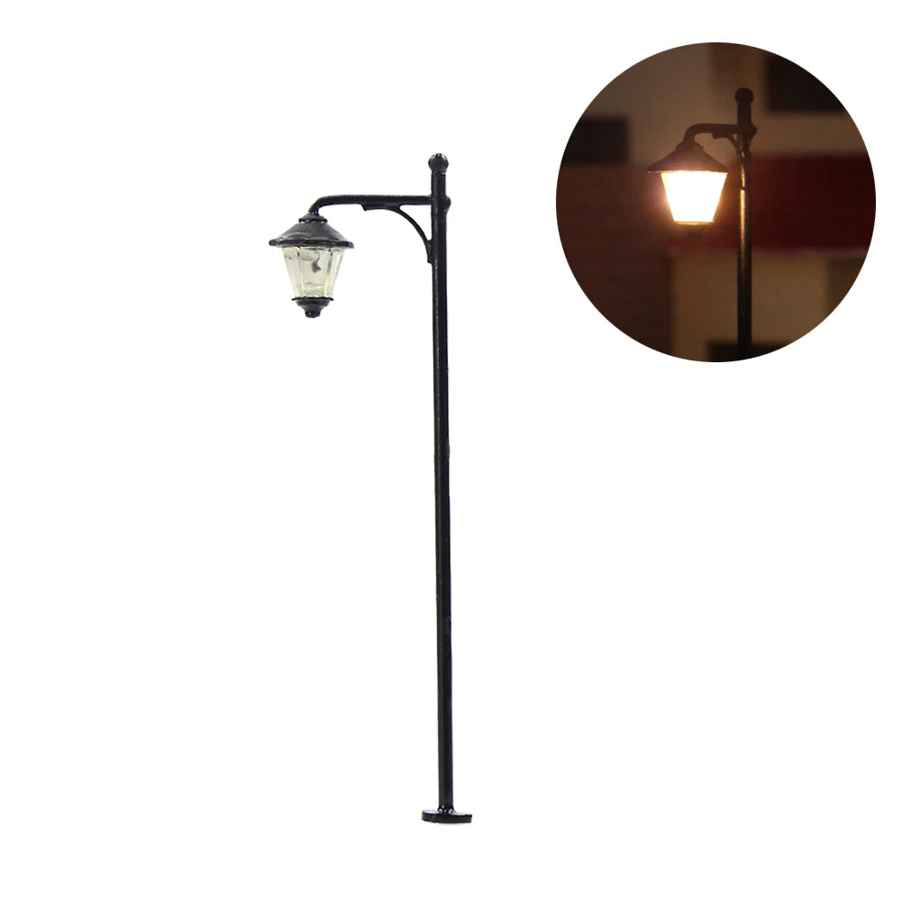 Evemodel LYM11 10pcs Model Railway LED 1:87 Lamps Street Lights HO Scale 1.97inch Warm White