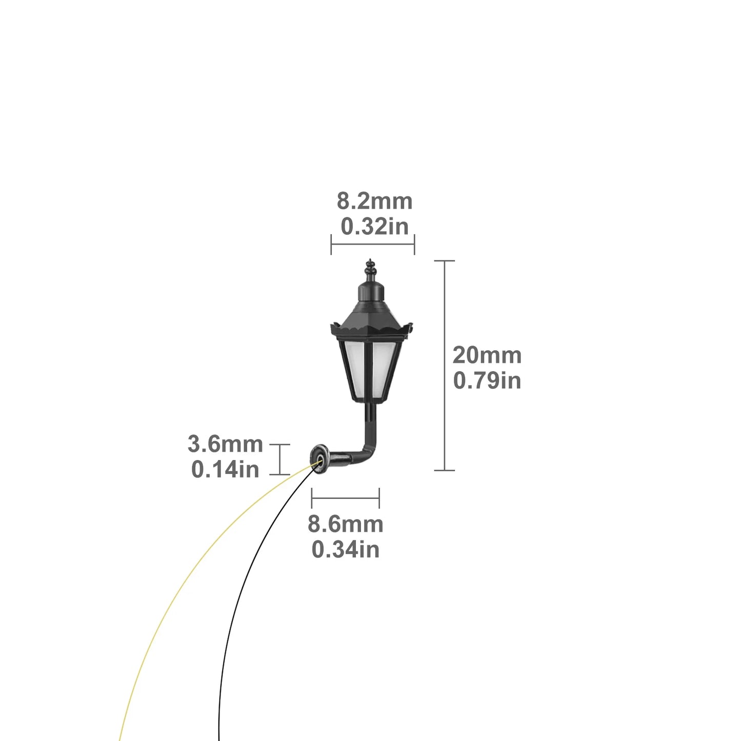 Evemodel 10pcs 1:25-1:200 Model Railway Hanging Lamps Outdoor Wall Lamps Lights N HO O G Scale LEDs