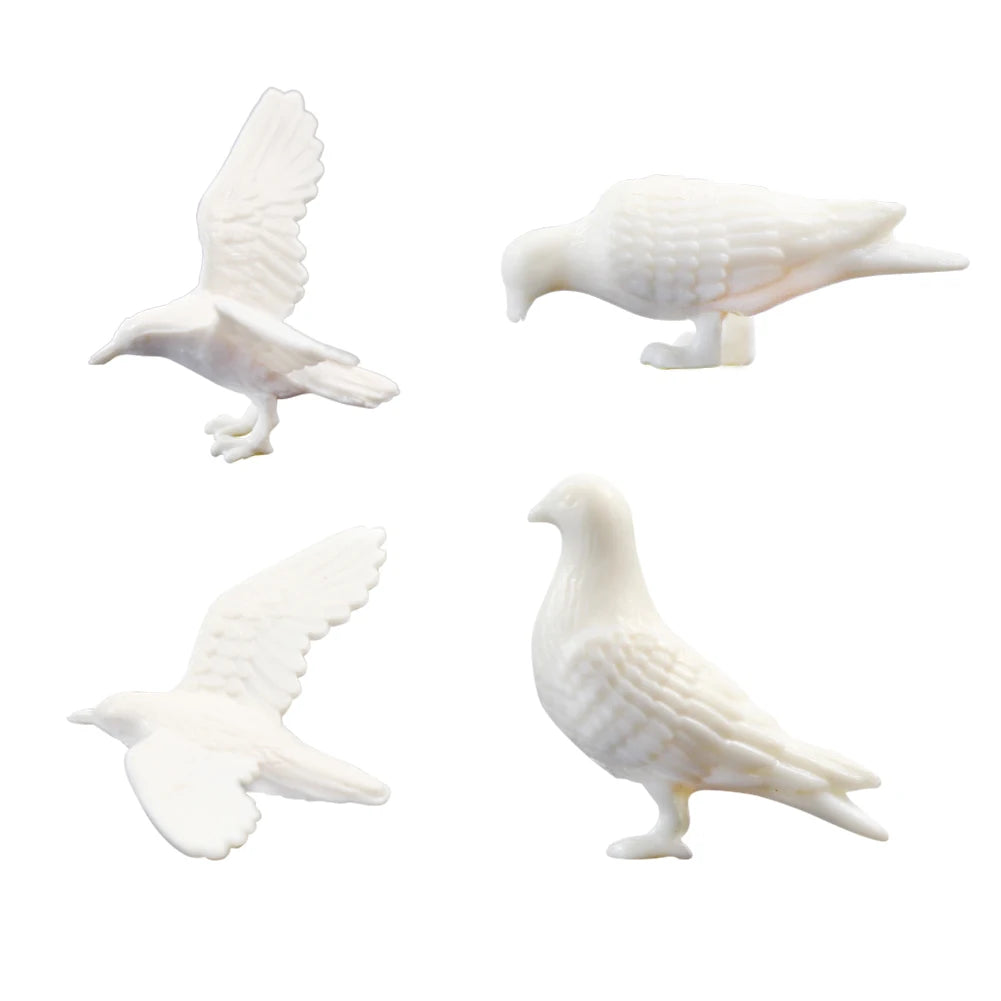 Evemodel GY26075 24pcs OO HO Scale 1:75 Plastic Small Toy Pigeon Dove Bird of Peace